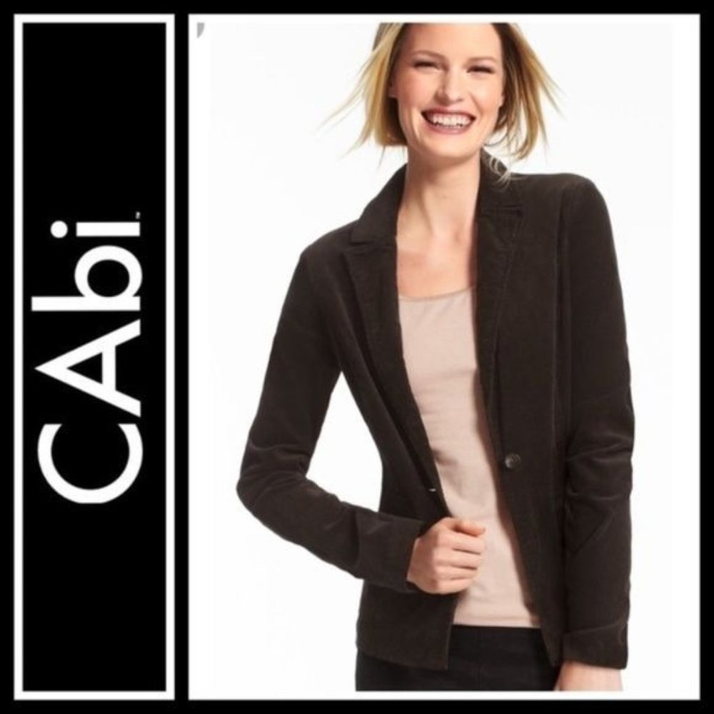 Medium Cabi EUC Chocolate Brown Madison Corduroy Boyfriend Blazer Style # 523